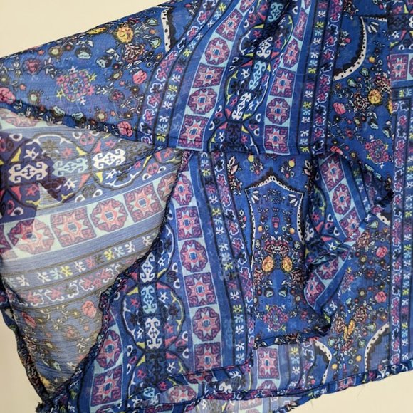 Eye Candy Blue and Black Lace Cover Up Size 2X - Picture 3 of 8